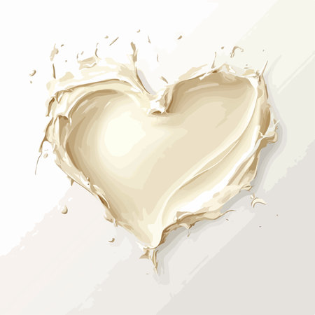 Heart of gold paint splashes isolated on white background. Vector illustration.のイラスト素材