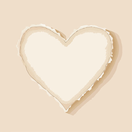 Paper heart with torn edges on a beige background. Vector illustrationのイラスト素材