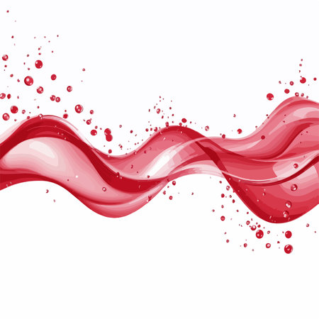 Abstract red wave on white background. Vector illustration. Clip-artのイラスト素材