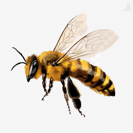 Bee on white background. Vector illustration. Eps 10. Isolated.のイラスト素材