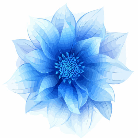 Beautiful blue dahlia flower on white background. Vector illustration.のイラスト素材