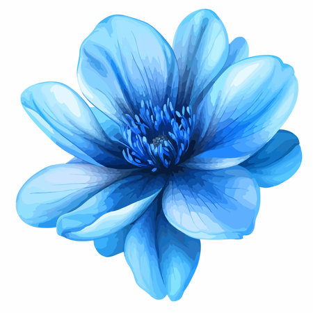 Blue flower on a white background. Vector illustration for your design.のイラスト素材