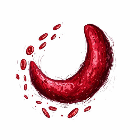 Hand drawn red blood cell isolated on white background. Vector illustration.のイラスト素材