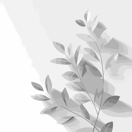 Abstract floral background with gray leaves. Vector illustration for your design.のイラスト素材