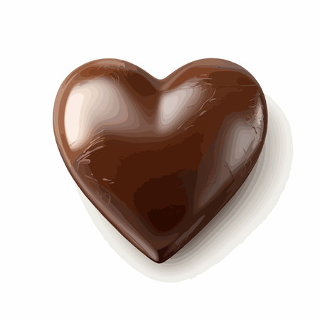 Chocolate heart icon. Realistic illustration of chocolate heart icon for web designのイラスト素材