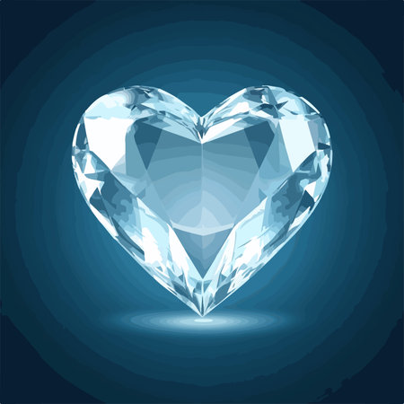 Diamond heart on a blue background. Vector illustration for your design.のイラスト素材