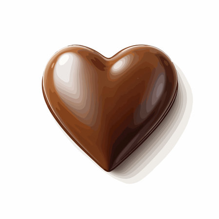 Chocolate heart on a white background. Vector illustration for your designのイラスト素材