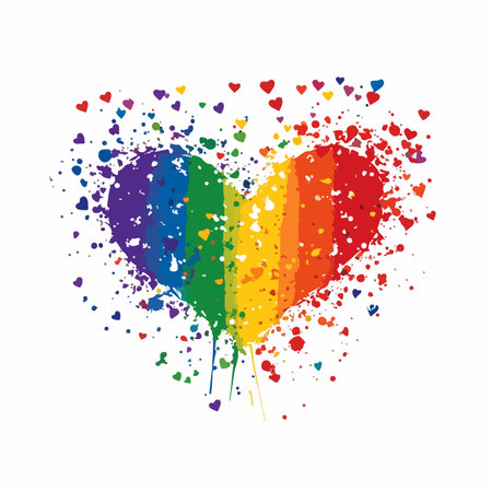 Rainbow heart on a white background. Vector illustration for your designのイラスト素材