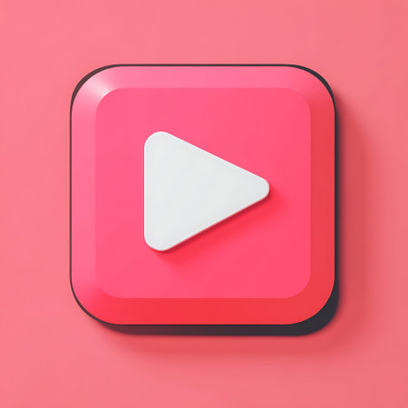 YouTube Icon High-Quality, Isolated on White Backgroundの素材