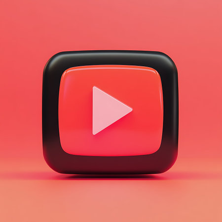 YouTube Icon High-Quality, Isolated on White Backgroundの素材