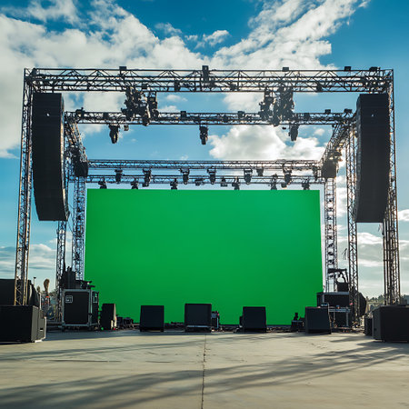 Imposing Stage Rigging for Massive Outdoor Concert with Lighting Beamsの素材