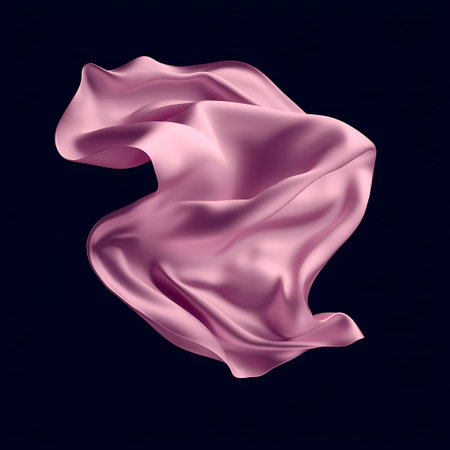 Flowing Waves of Pink Silk Fabric with Satin Sheenの素材