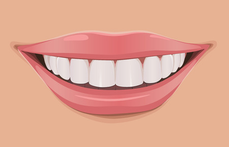 Woman smile, teeth are very white and cleanのイラスト素材