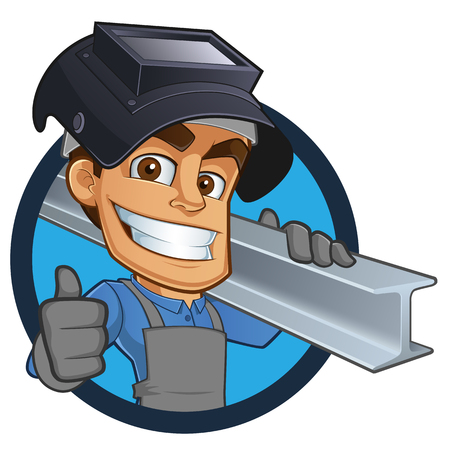 Friendly blacksmith or welder, wearing a girderのイラスト素材