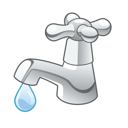 water faucet on white backgroundのイラスト素材