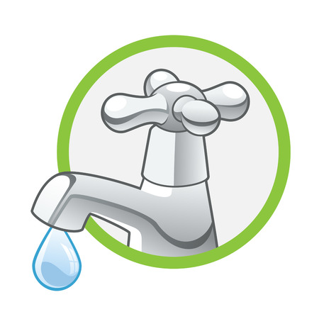 water faucet on white backgroundのイラスト素材