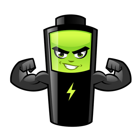 Strong battery on a white background vector illustrationのイラスト素材