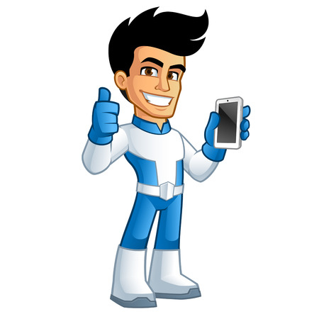 Hand holding a mobile phone, a smartphoneのイラスト素材