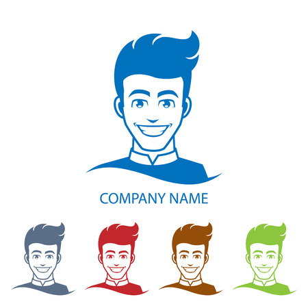 is a face of a young superhero, in various colorsのイラスト素材