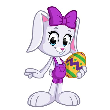 Nice and cute Easter bunny, vector illustrationのイラスト素材