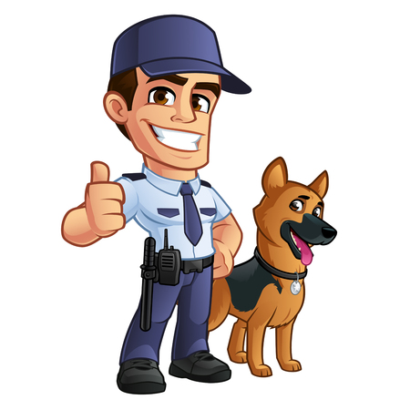 Nice security guard, he's dressed in uniformのイラスト素材