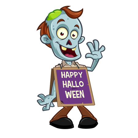 Funny zombie to celebrate halloween partyのイラスト素材