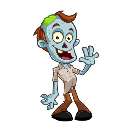 Funny zombie to celebrate halloween partyのイラスト素材