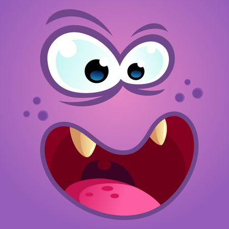 Vector illustration of a funny monster face.のイラスト素材