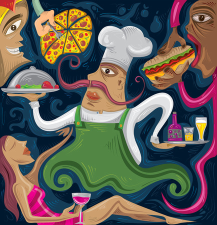 Abstract Restaurant Art Menu Vector Artのイラスト素材