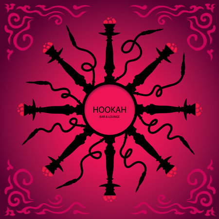 Hookah Menu Cover Page Vector Art