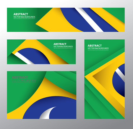 Abstract Brazilian Flag Vector Artのイラスト素材