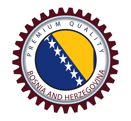 Bosnia And Herzegovina Seal, Bosnian Flag (Vector Art)のイラスト素材