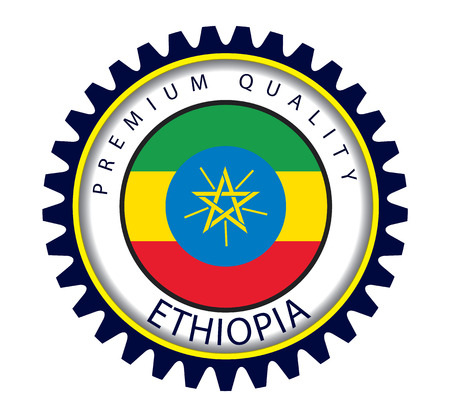 Made in Ethiopia Seal, Ethiopian Flag (Vector Art)のイラスト素材