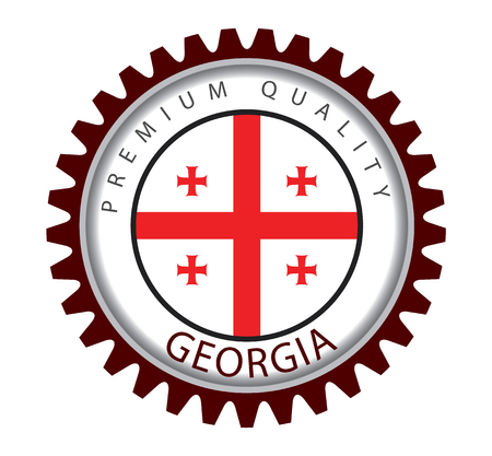 Georgia Seal, Georgian Flag (Vector Art)のイラスト素材