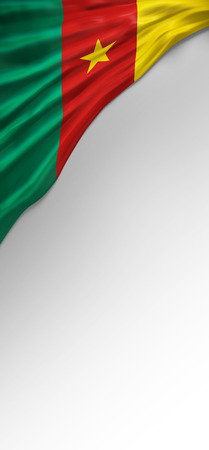 Abstract 3D Cameroon Flag, Cameroon Africa Colors (3D Render)の写真素材