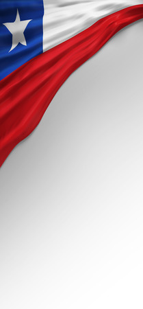 3D Flag Chile, Chilean Flag (Render Art)の写真素材