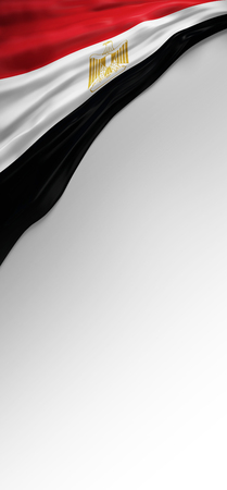 Flag Egypt render, Egyptian Flag (3D Render)の写真素材