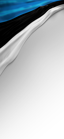 Flag Estonia render, Estonian Flag (3D Render)の写真素材