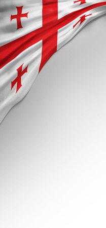 Flag Georgia Render, Georgian Flag (3D Render)の写真素材