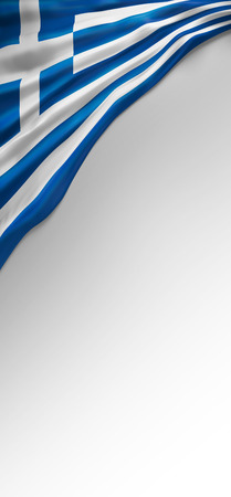Flag Greece Colors, Greek 3D Flag (3D Render)の写真素材