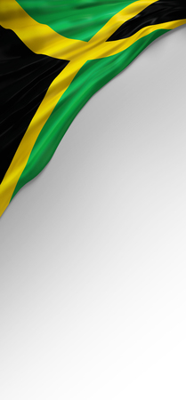 Flag Jamaican Colors, Jamaica Flag (3D Render)の写真素材