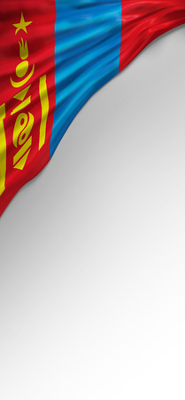Flag Mongolia Render, Mongolian 3D Flag (3D Render)の写真素材