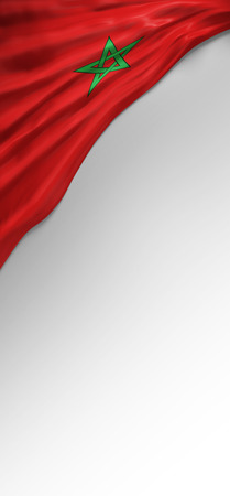 Flag Morocco Render, Moroccan 3D Flag (3D Render)の写真素材