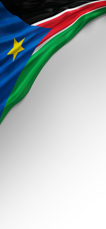Flag South Sudanese Colors, South Sudan Flag (3D Render)の写真素材