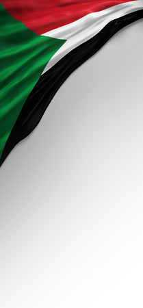 Flag Sudanese Colors, Sudan Flag (3D Render)の写真素材