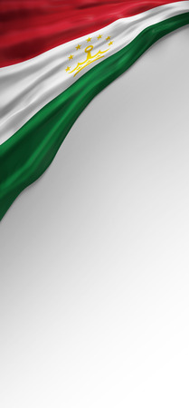Flag Tajikistani Colors, Tajikistan Flag (3D Render)の写真素材