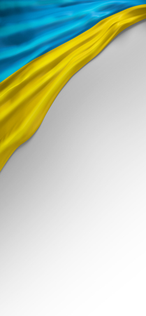 Flag Ukrainian Colors, Ukraine Flag (3D Render)の写真素材
