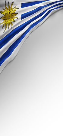 Flag Uruguayan Colors, Uruguay Flag (3D Render)の写真素材