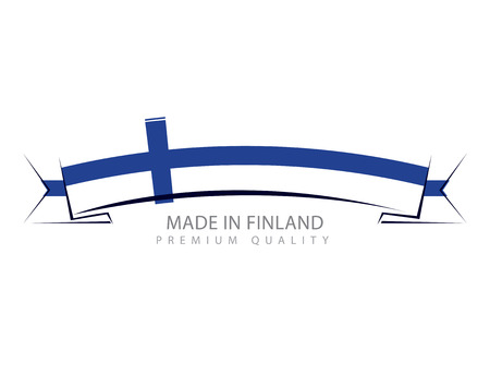 Made in Finland Ribbon, Finnish Flag (Vector Art)のイラスト素材