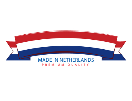 Made in Netherlands Ribbon, Holland Flag (Vector Art)のイラスト素材